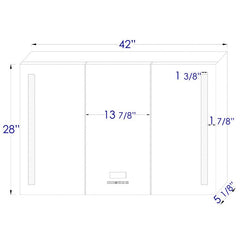 ALFI 42" x 28" Triple Door LED Light Bluetooth Medicine Cabinet - ABMC4228BT - The Home Selection