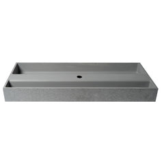 ALFI 48" Solid Concrete Gray Matte Trough Sink for the Bathroom - ABCO48TR - The Home Selection