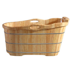 ALFI 57" Free Standing Wooden Soaking Bathtub with Headrest - AB1187 - The Home Selection