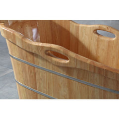 ALFI 57" Free Standing Wooden Soaking Bathtub with Headrest - AB1187 - The Home Selection