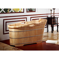 ALFI 57" Free Standing Wooden Soaking Bathtub with Headrest - AB1187 - The Home Selection
