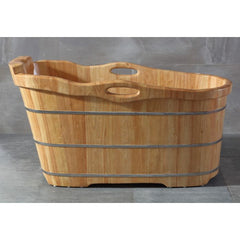 ALFI 57" Free Standing Wooden Soaking Bathtub with Headrest - AB1187 - The Home Selection