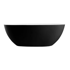 ALFI 59" Black & White Matte Oval Solid Surface Resin Soaking Bathtub - AB9975BM - The Home Selection