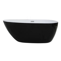 ALFI 59" Black & White Oval Free Standing Soaking Bathtub - AB8862 - The Home Selection