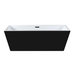 ALFI 59" Black & White Rectangular Acrylic Soaking Bathtub - AB8834 - The Home Selection