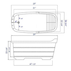 ALFI 59'' Free Standing Wooden Bathtub with Tub Filler - AB1148 - The Home Selection