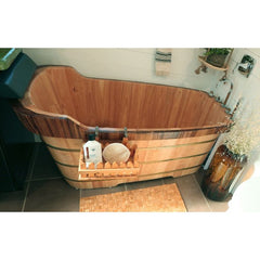 ALFI 59'' Free Standing Wooden Bathtub with Tub Filler - AB1148 - The Home Selection