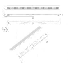 ALFI 59" Stainless Steel Linear Shower Drain with Groove Lines - ABLD59D - The Home Selection