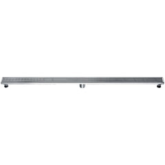 ALFI 59" Stainless Steel Linear Shower Drain with Groove Lines - ABLD59D - The Home Selection