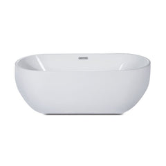 ALFI 59" White Oval Acrylic Free Standing Soaking Bathtub - AB8838 - The Home Selection