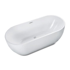ALFI 59" White Oval Acrylic Free Standing Soaking Bathtub - AB8838 - The Home Selection
