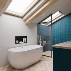 ALFI 59" White Oval Acrylic Free Standing Soaking Bathtub - AB8838 - The Home Selection
