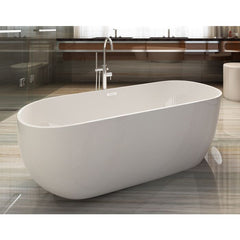 ALFI 59" White Oval Acrylic Free Standing Soaking Bathtub - AB8838 - The Home Selection