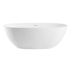 ALFI 59" White Oval Solid Surface Resin Soaking Bathtub - AB9975 - The Home Selection