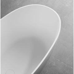 ALFI 59" White Oval Solid Surface Resin Soaking Bathtub - AB9975 - The Home Selection