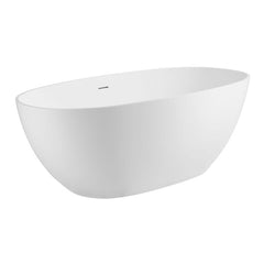 ALFI 59" White Oval Solid Surface Resin Soaking Bathtub - AB9975 - The Home Selection