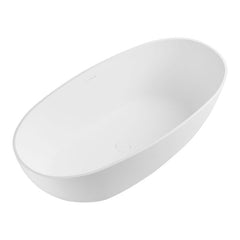 ALFI 59" White Oval Solid Surface Resin Soaking Bathtub - AB9975 - The Home Selection