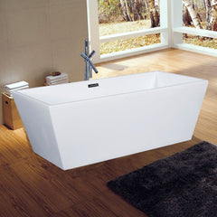 ALFI 59" White Rectangular Free Standing Soaking Bathtub - AB8833 - The Home Selection