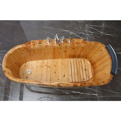 ALFI 61'' Free Standing Cedar Wooden Bathtub with Tub Filler - AB1136 - The Home Selection