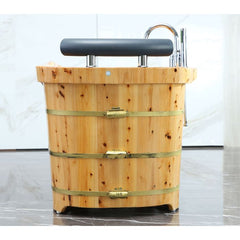 ALFI 61'' Free Standing Cedar Wooden Bathtub with Tub Filler - AB1136 - The Home Selection