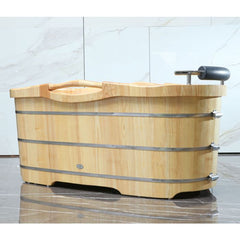 ALFI 61'' Free Standing Wooden BathTub with Headrest - AB1163 - The Home Selection