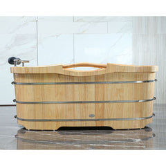 ALFI 61'' Free Standing Wooden BathTub with Headrest - AB1163 - The Home Selection
