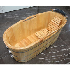 ALFI 61'' Free Standing Wooden BathTub with Headrest - AB1163 - The Home Selection