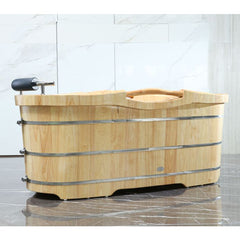 ALFI 61'' Free Standing Wooden BathTub with Headrest - AB1163 - The Home Selection