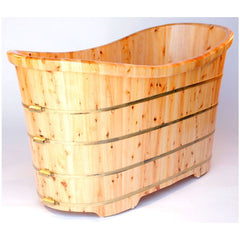 ALFI 63'' Free Standing Cedar Wooden Bathtub - AB1105 - The Home Selection