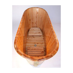 ALFI 63'' Free Standing Cedar Wooden Bathtub - AB1105 - The Home Selection