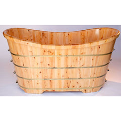 ALFI 63'' Free Standing Cedar Wooden Bathtub - AB1105 - The Home Selection