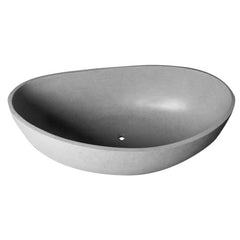 ALFI 63" Solid Concrete Gray Matte Oval Bathtub - ABCO63TUB - The Home Selection
