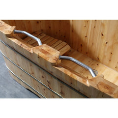 ALFI 65" 2 Person Free Standing Cedar Wooden Bathtub with Fixtures & Headrests - AB1130 - The Home Selection