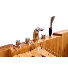 ALFI 65" 2 Person Free Standing Cedar Wooden Bathtub with Fixtures & Headrests - AB1130 - The Home Selection