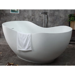 ALFI 66" White Solid Surface Smooth Resin Soaking Bathtub - AB9949 - The Home Selection