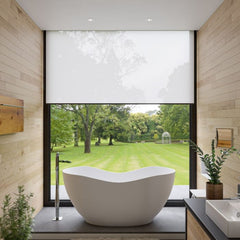 ALFI 66" White Solid Surface Smooth Resin Soaking Bathtub - AB9949 - The Home Selection