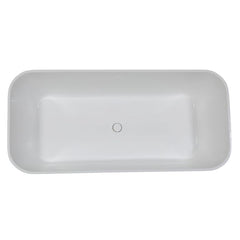 ALFI 67" Black & White Matte Rectangular Solid Surface Resin Soaking Bathtub - AB9952BM - The Home Selection