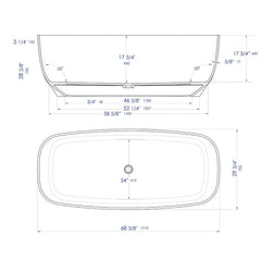 ALFI 67" White Matte Solid Surface Resin Bathtub - AB9980 - The Home Selection