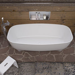 ALFI 67" White Matte Solid Surface Resin Bathtub - AB9980 - The Home Selection