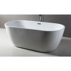 ALFI 67" White Oval Acrylic Free Standing Soaking Bathtub - AB8839 - The Home Selection