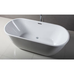 ALFI 67" White Oval Acrylic Free Standing Soaking Bathtub - AB8839 - The Home Selection