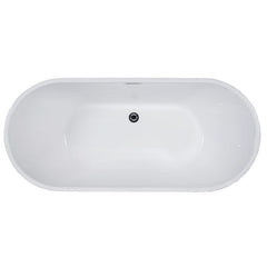 ALFI 67" White Oval Acrylic Free Standing Soaking Bathtub - AB8839 - The Home Selection