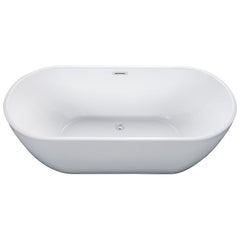 ALFI 67" White Oval Acrylic Free Standing Soaking Bathtub - AB8839 - The Home Selection