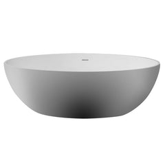 ALFI 67" White Oval Solid Surface Smooth Resin Soaking Bathtub - AB9941 - The Home Selection
