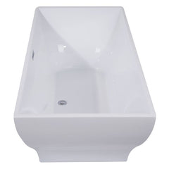 ALFI 67" White Rectangular Acrylic Free Standing Soaking Bathtub - AB8840 - The Home Selection
