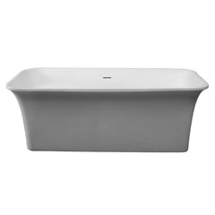ALFI 67" White Rectangular Solid Surface Smooth Resin Soaking Bathtub - AB9942 - The Home Selection