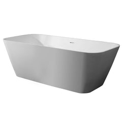 ALFI 67" White Rectangular Solid Surface Smooth Resin Soaking Bathtub - AB9952 - The Home Selection