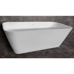 ALFI 67" White Rectangular Solid Surface Smooth Resin Soaking Bathtub - AB9952 - The Home Selection
