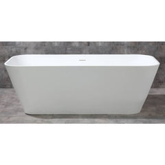 ALFI 67" White Rectangular Solid Surface Smooth Resin Soaking Bathtub - AB9952 - The Home Selection