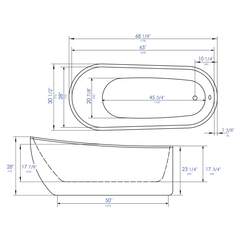 ALFI 68" White Oval Acrylic Free Standing Soaking Bathtub - AB8826 - The Home Selection
